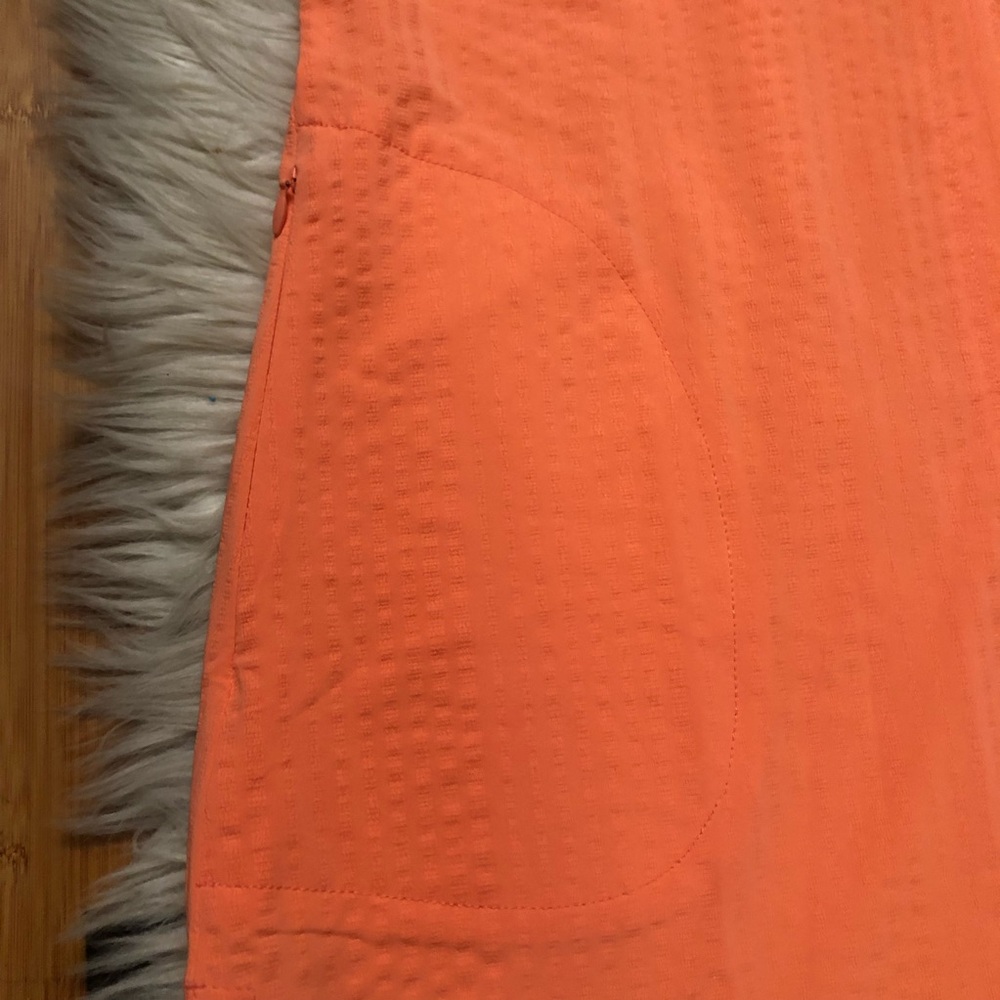Title Nine Athletic Speed Racer Seersucker Coral Orange Tunic Dress size M - Picture 8 of 14